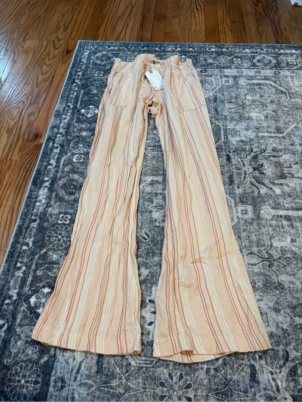 Roxy Peach & Multistripe Wide Leg Jeans